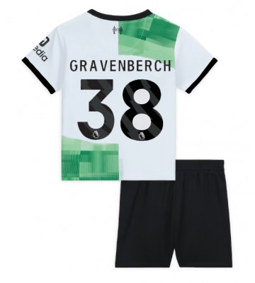 Liverpool Ryan Gravenberch #38 Segunda Equipación Niños 2023-24 Manga Corta (+ Pantalones cortos)